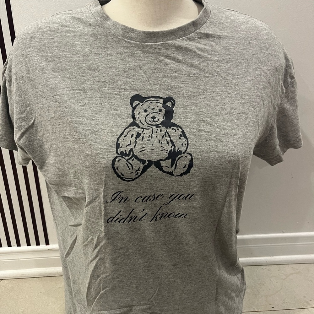 Forever 21 Gray Teddy Bear Graphic Tee